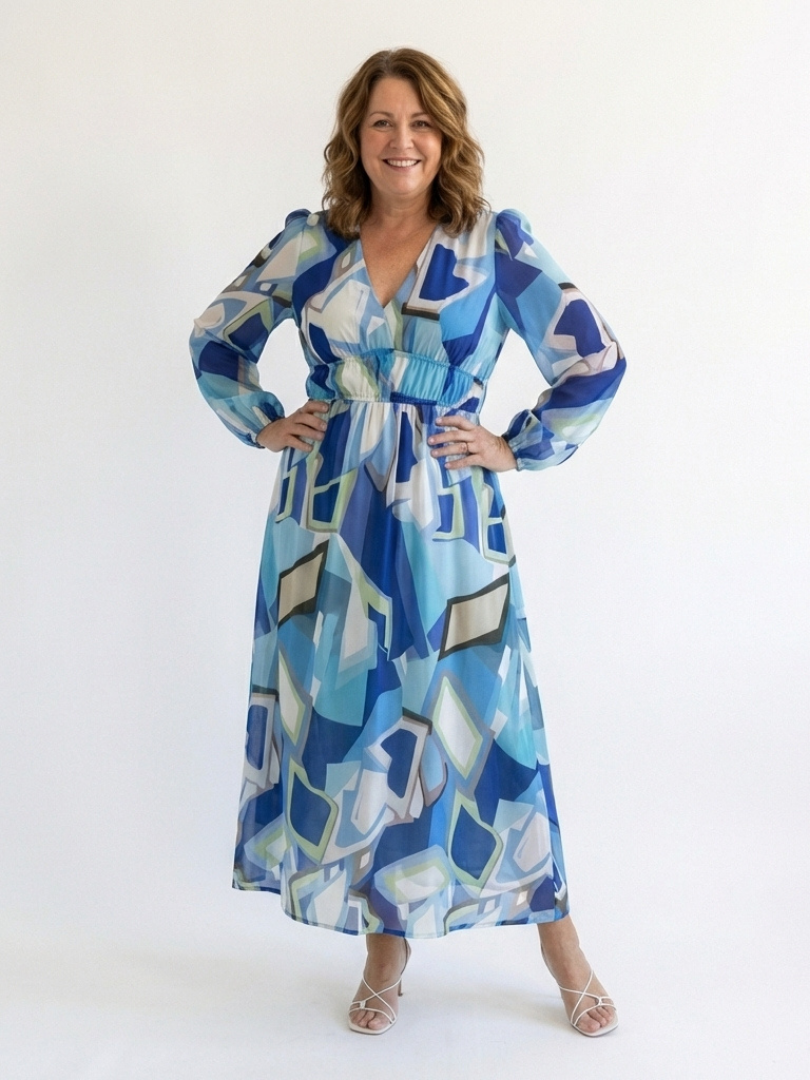 Elysia | Elegantes Maxikleid Langarm mit Botanischem Blumendruck für den Sommer 8