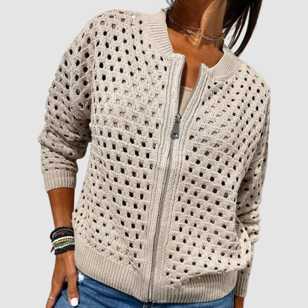 Emma | Atmungsaktive und stylische Strickjacke mit Reißverschluss 0