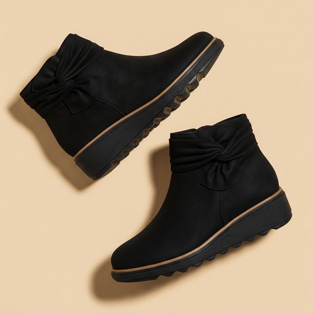 Emma | Schicke und bequeme Wildlederstiefel mit Schleife 5