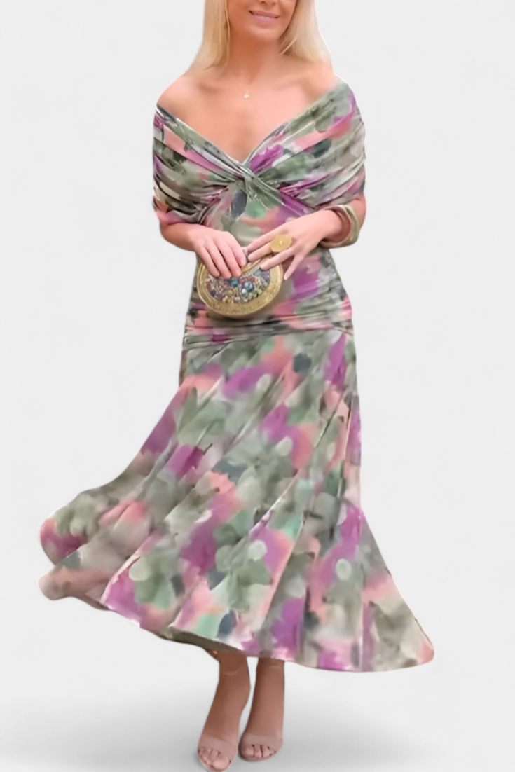 Eryzziah | Elegantes Blumendruck Kleid für Hochzeitsgast – Festliche Kleider Damen 4
