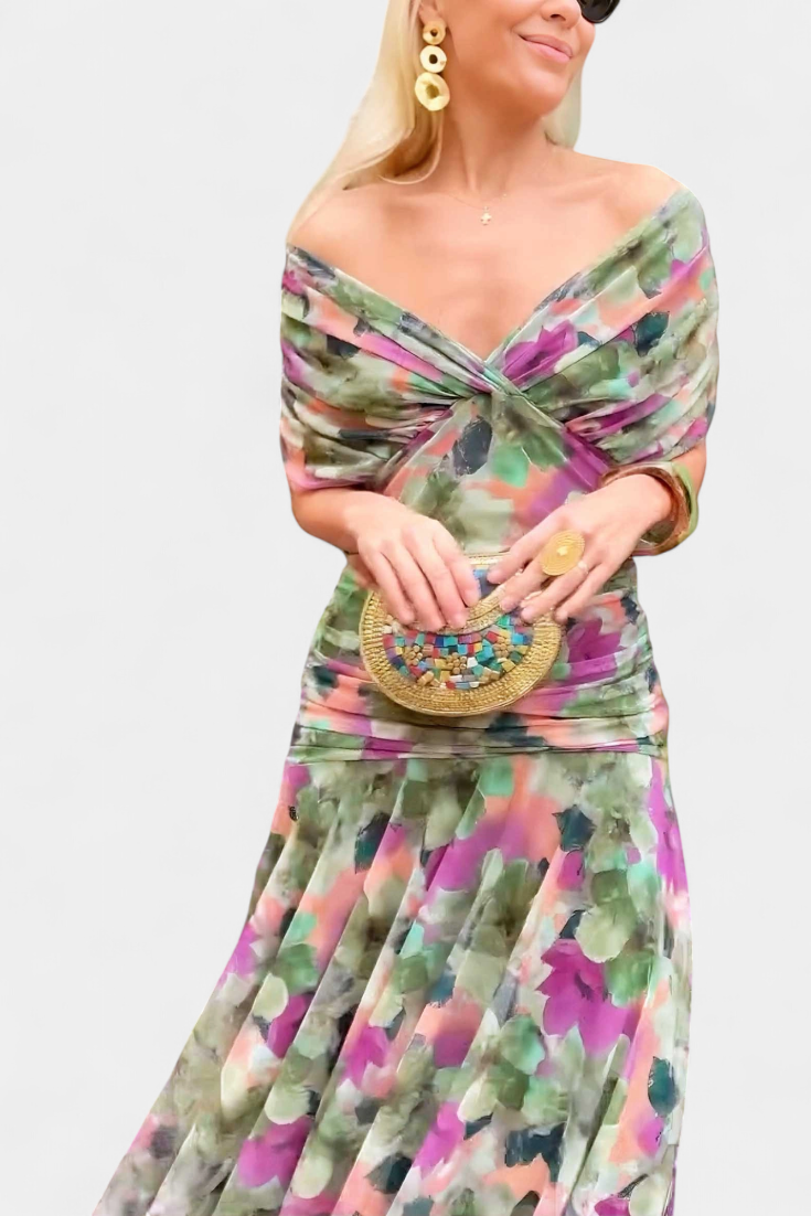 Eryzziah | Elegantes Blumendruck Kleid für Hochzeitsgast – Festliche Kleider Damen 5