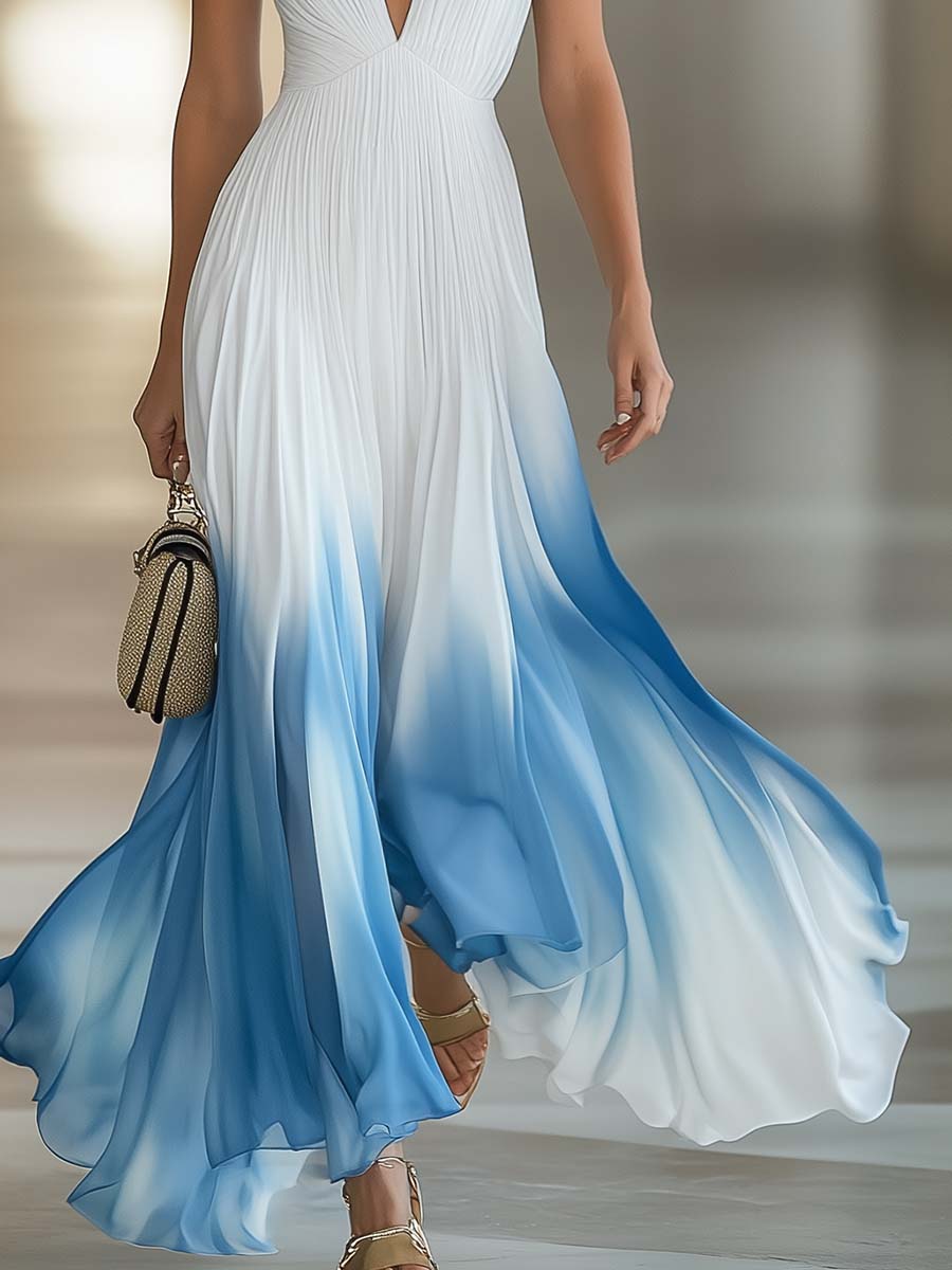 Evelina | Elegantes, Atmungsaktives Damen-Maxikleid mit V-Ausschnitt 5