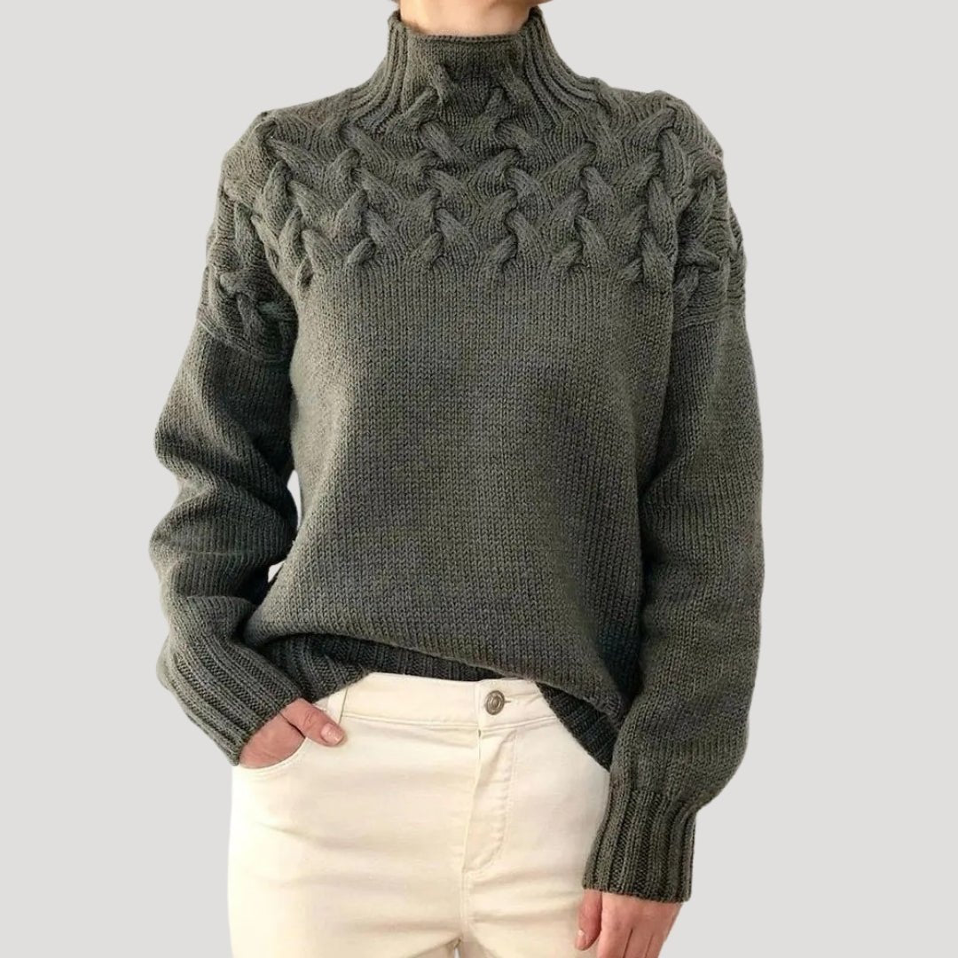 Evelyn | Damen-Rollkragenpullover mit Zopfmuster 6