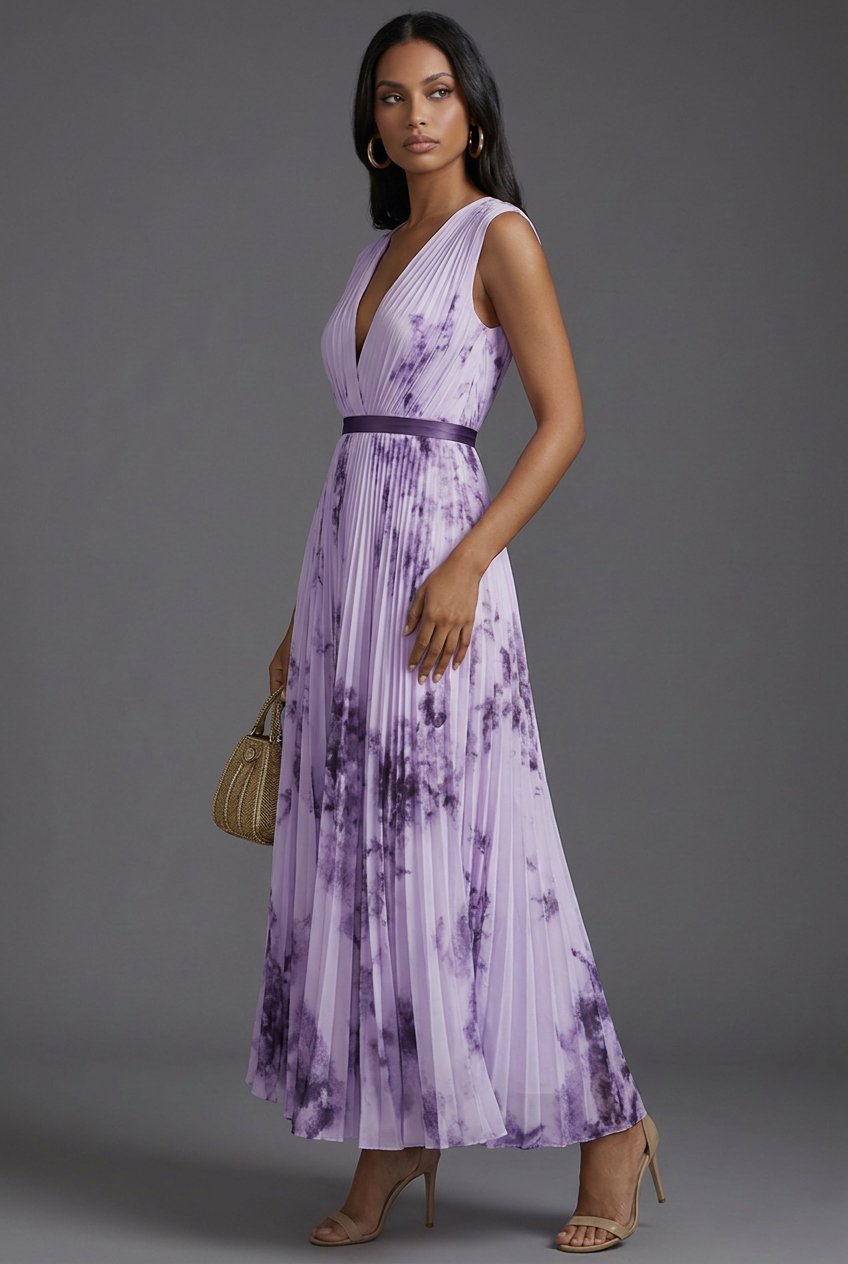 Evelyn | Elegantes plissiertes Midikleid mit Blumenmuster 6