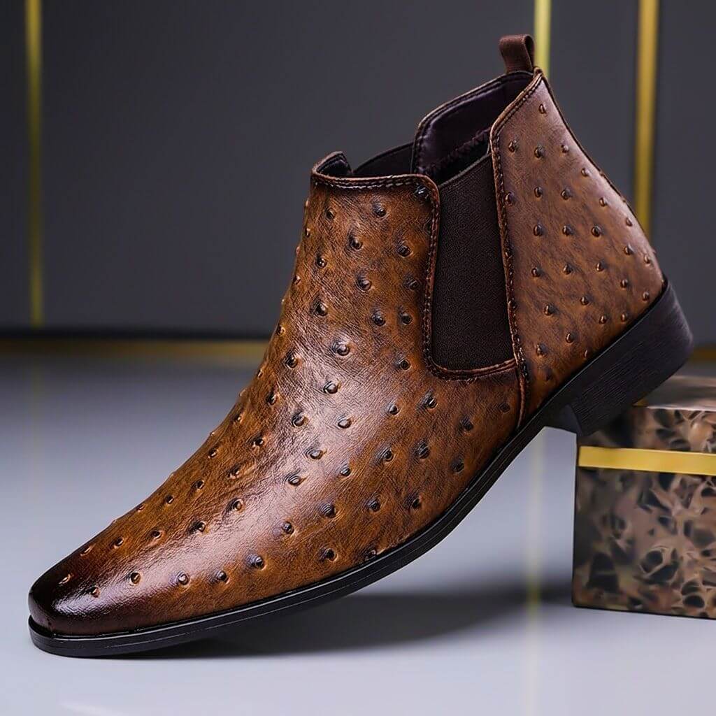 Felix | Stiefel aus luxuriösem Leder mit Straußenmuster und hochwertigen Texturen 0