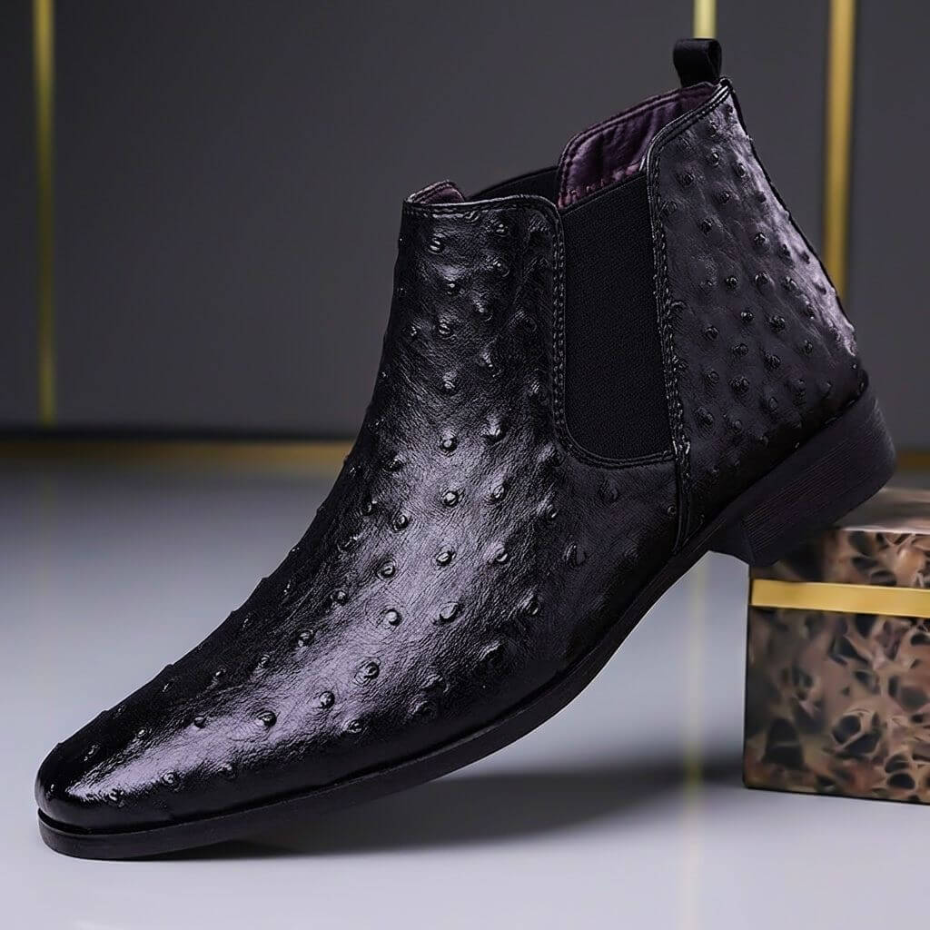 Felix | Stiefel aus luxuriösem Leder mit Straußenmuster und hochwertigen Texturen 1