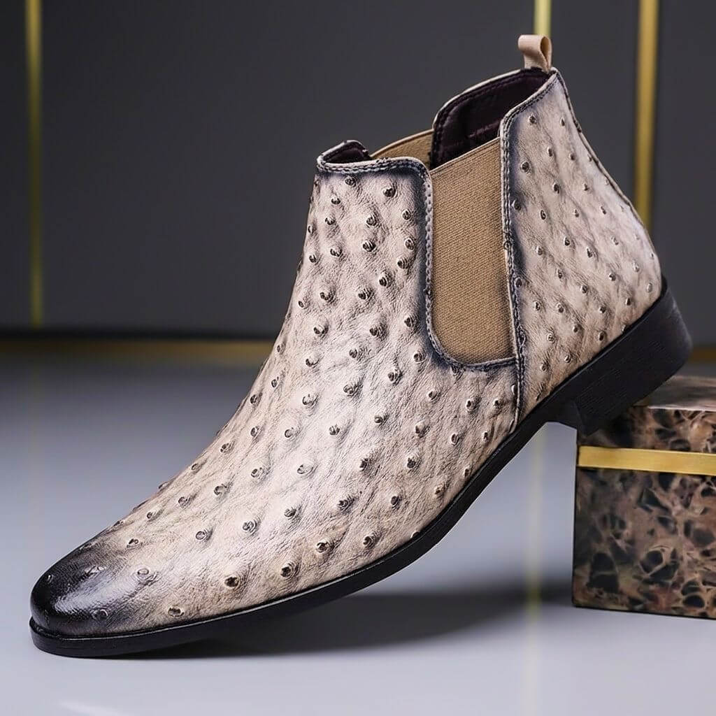 Felix | Stiefel aus luxuriösem Leder mit Straußenmuster und hochwertigen Texturen 2