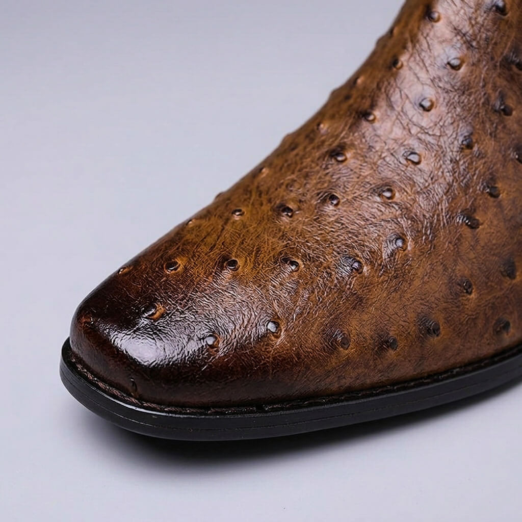 Felix | Stiefel aus luxuriösem Leder mit Straußenmuster und hochwertigen Texturen 3