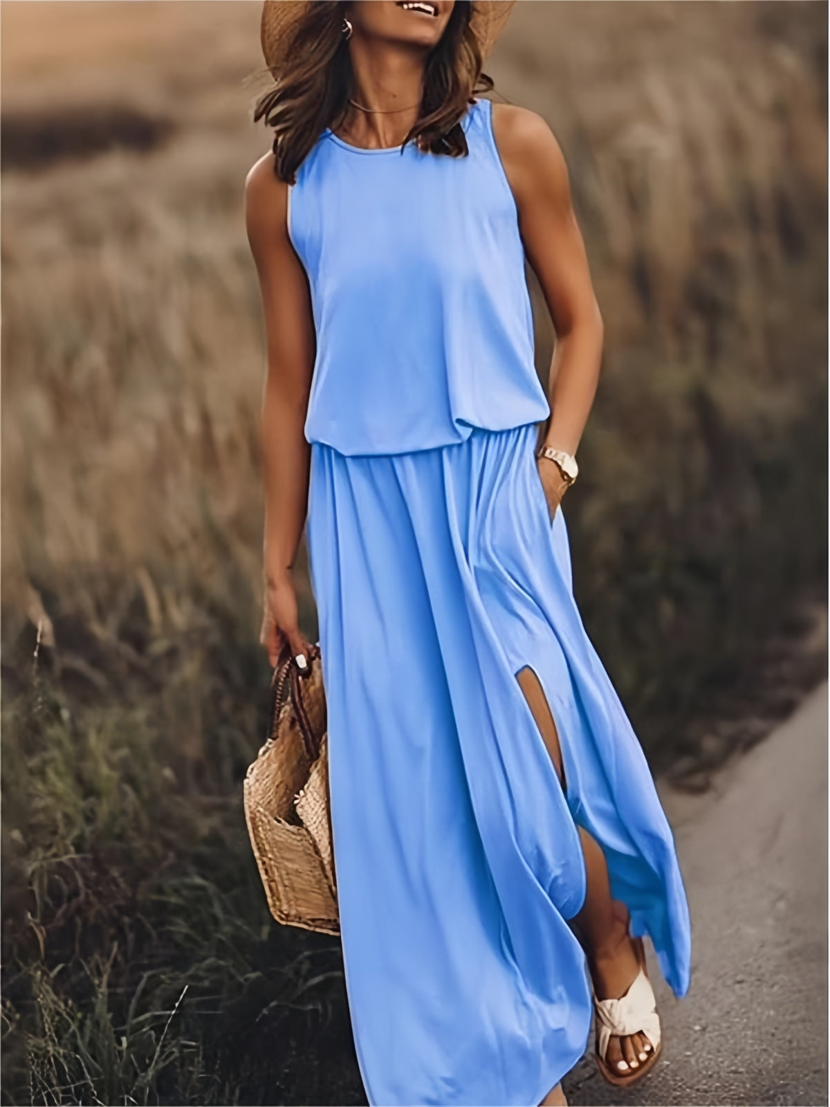 Fiona | Ärmelloses, Elegantes & Bequemes Damen-Maxikleid 1