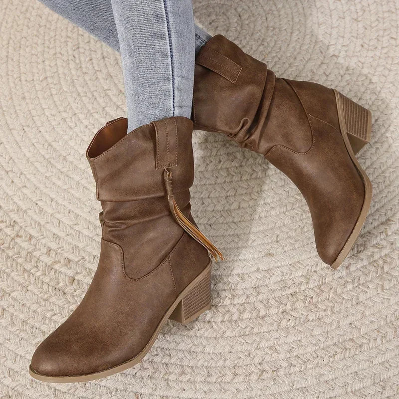 Franziska | Wasserabweisende Westernstiefel mit geflochtenen Quasten 5