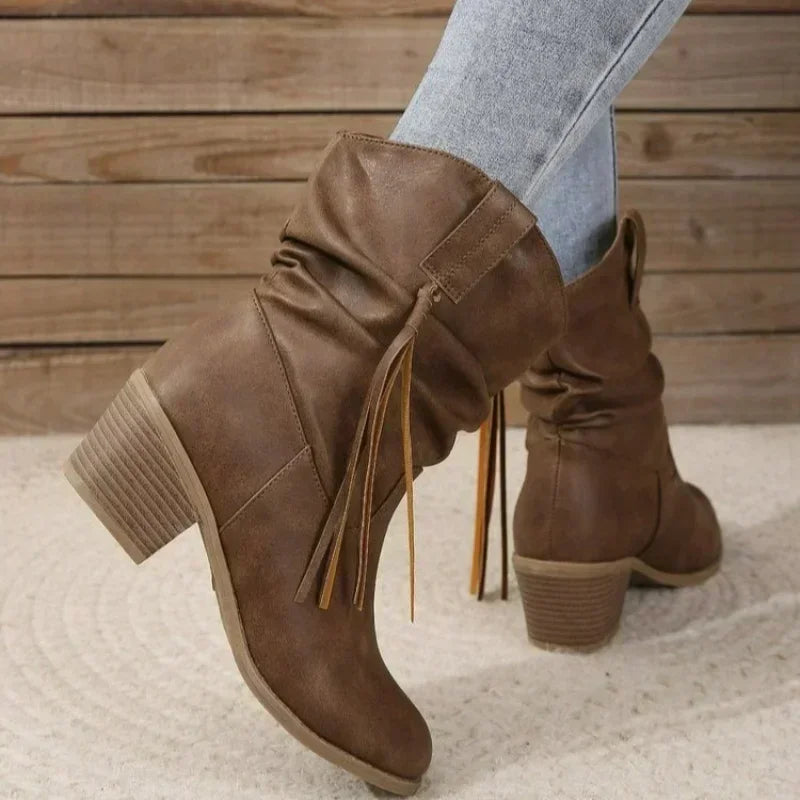 Franziska | Wasserabweisende Westernstiefel mit geflochtenen Quasten 6
