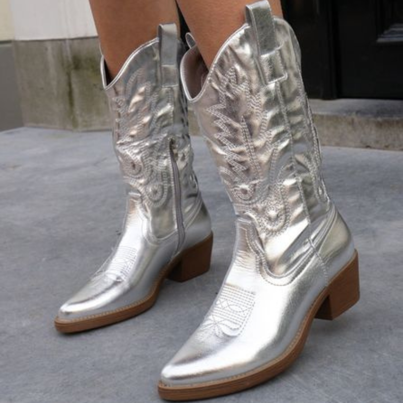 Greta | Glamouröse Western-Cowboystiefel im Metallic-Stil 7