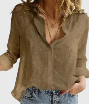 Hana | Leinen Button-Down Hemd Damen Elegant Lässig Fit 3