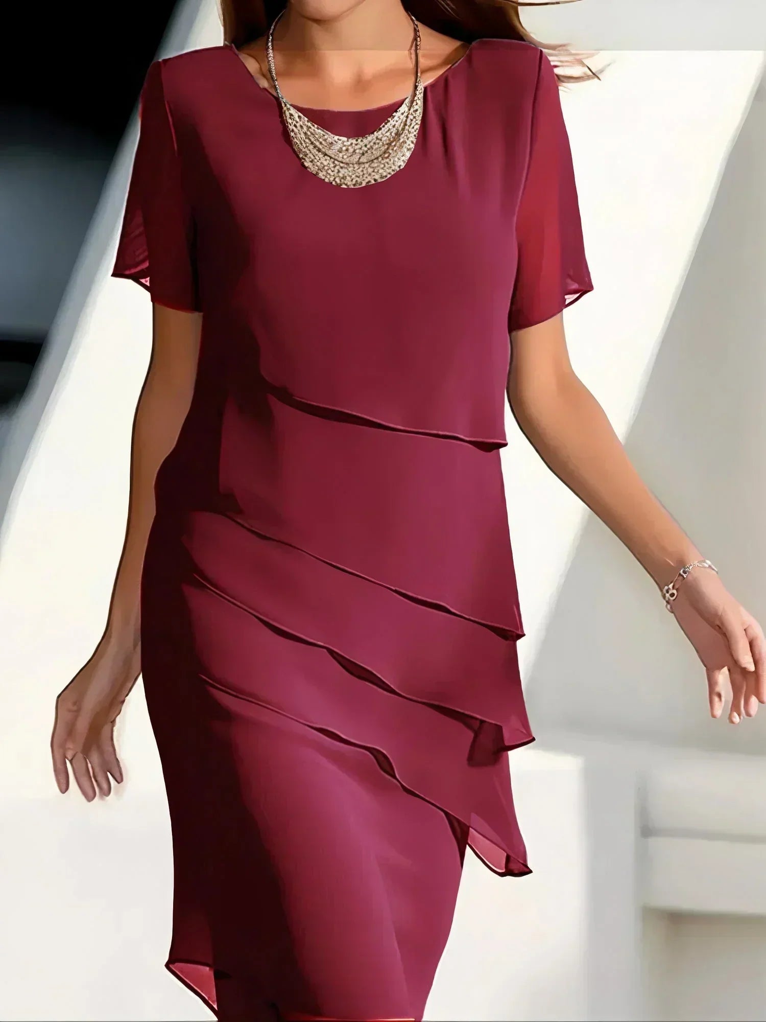 Havina | Elegantes Festliches Damenkleid mit Transparenter Overlay-Optik 5