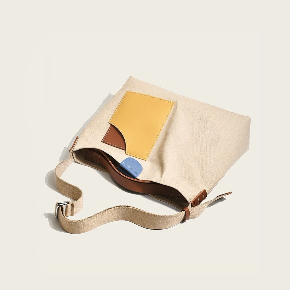 Hazel | Tragetasche aus Canvas mit Farbblockmuster 1