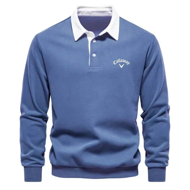 Henry | Herren-Golfpolopullover mit langen Ärmeln, Kontrastkragen und Baumwollmischung 2