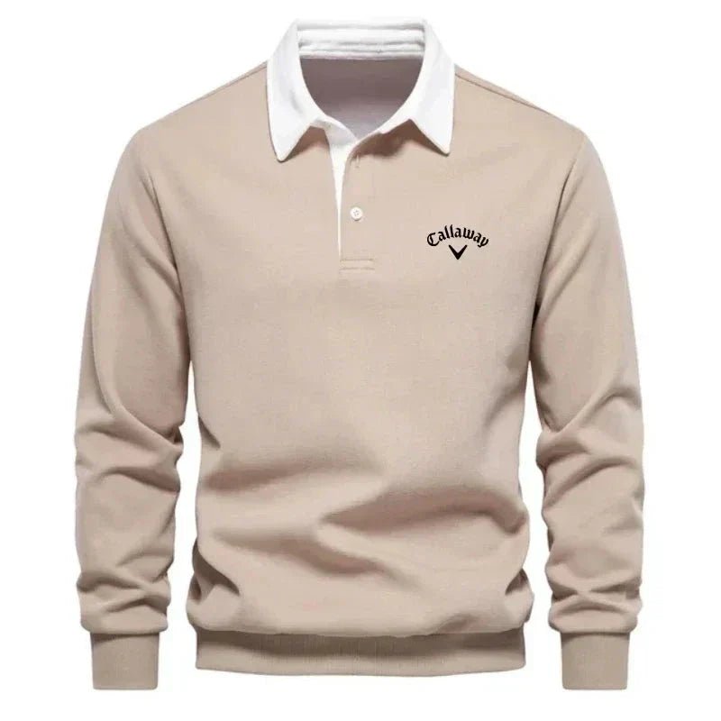 Henry | Herren-Golfpolopullover mit langen Ärmeln, Kontrastkragen und Baumwollmischung 4