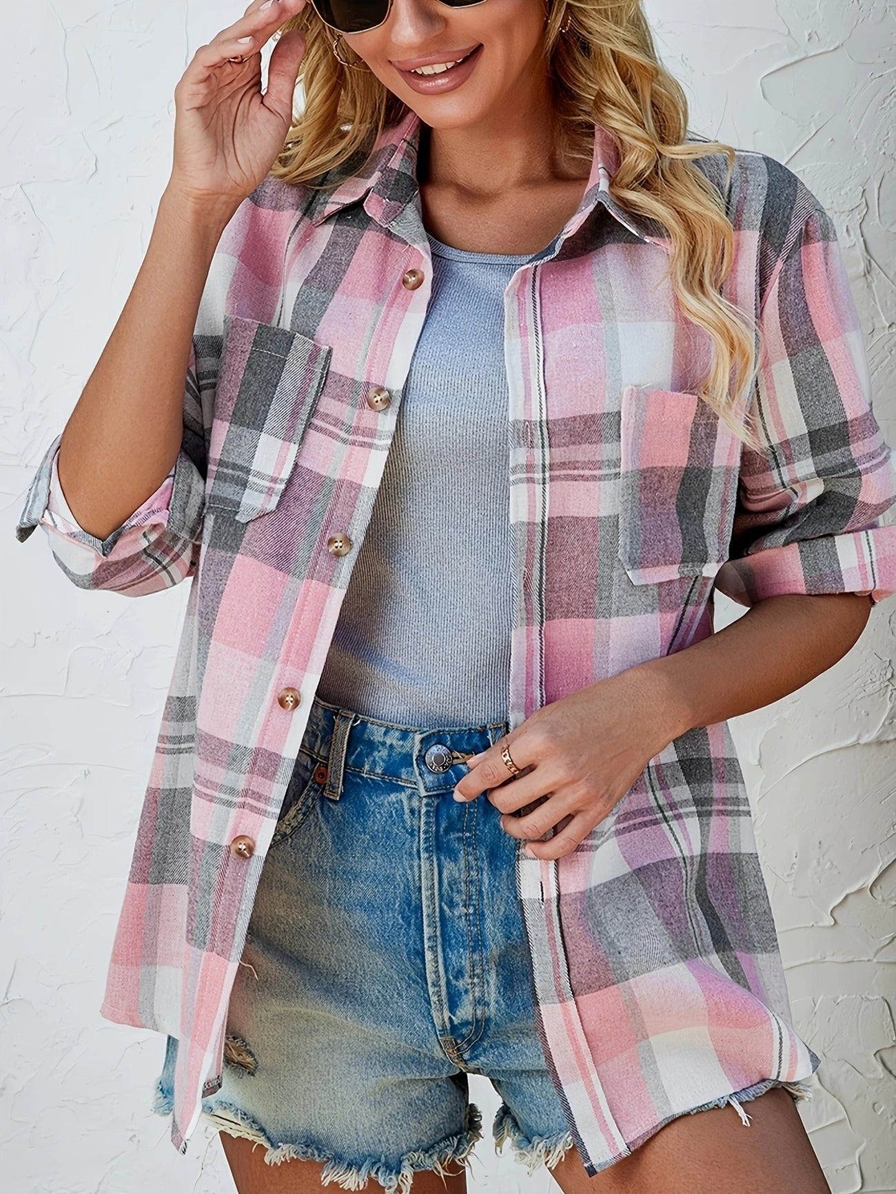 Hera | Lässiges, Weiches Damen Hemd Kariert aus Flanell – Langärmlig & Übergrößig 3
