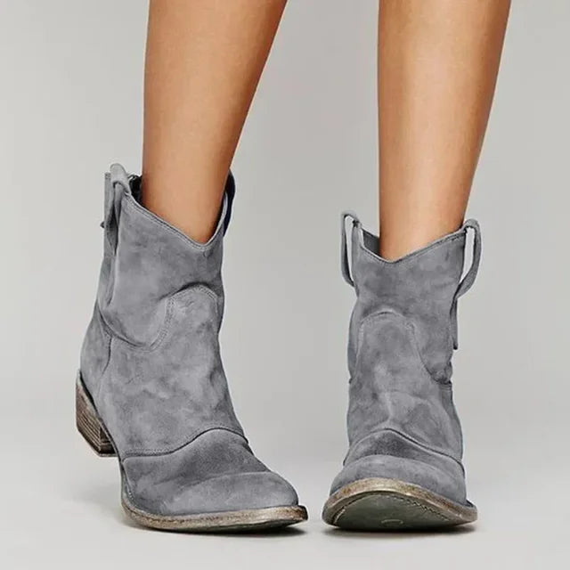 Hilda | Elegante Vintage Damenstiefelette – Flach, Schwarz & Komfortabel 3
