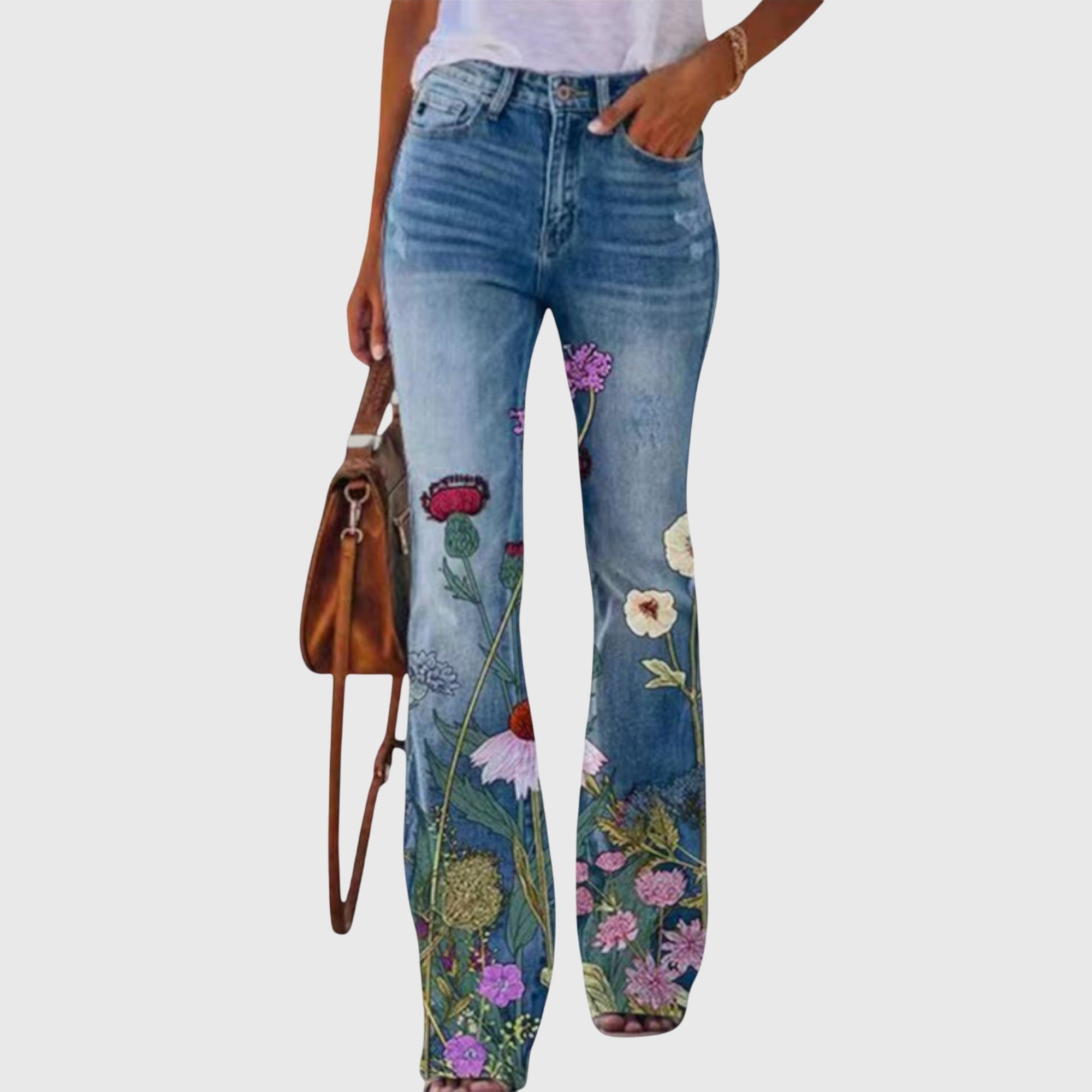 Iris | Elegante, Weite & Blumenmuster Damenhose 3