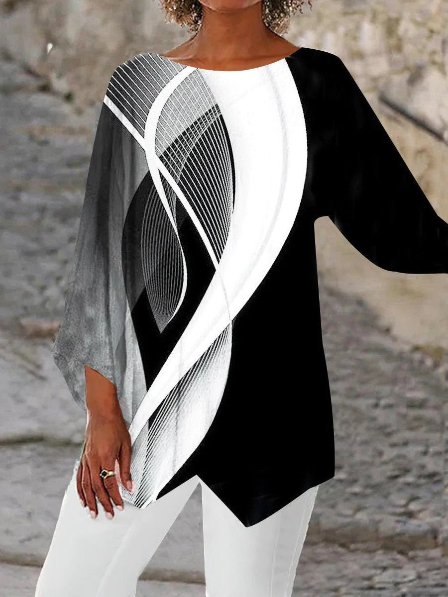 Jessica | Raffiniertes und gewagtes asymmetrisches Tunika-Top 1