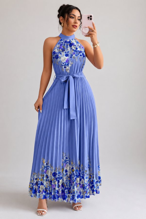 Julia | Romantisches, geblümtes Plissee-Midikleid 6