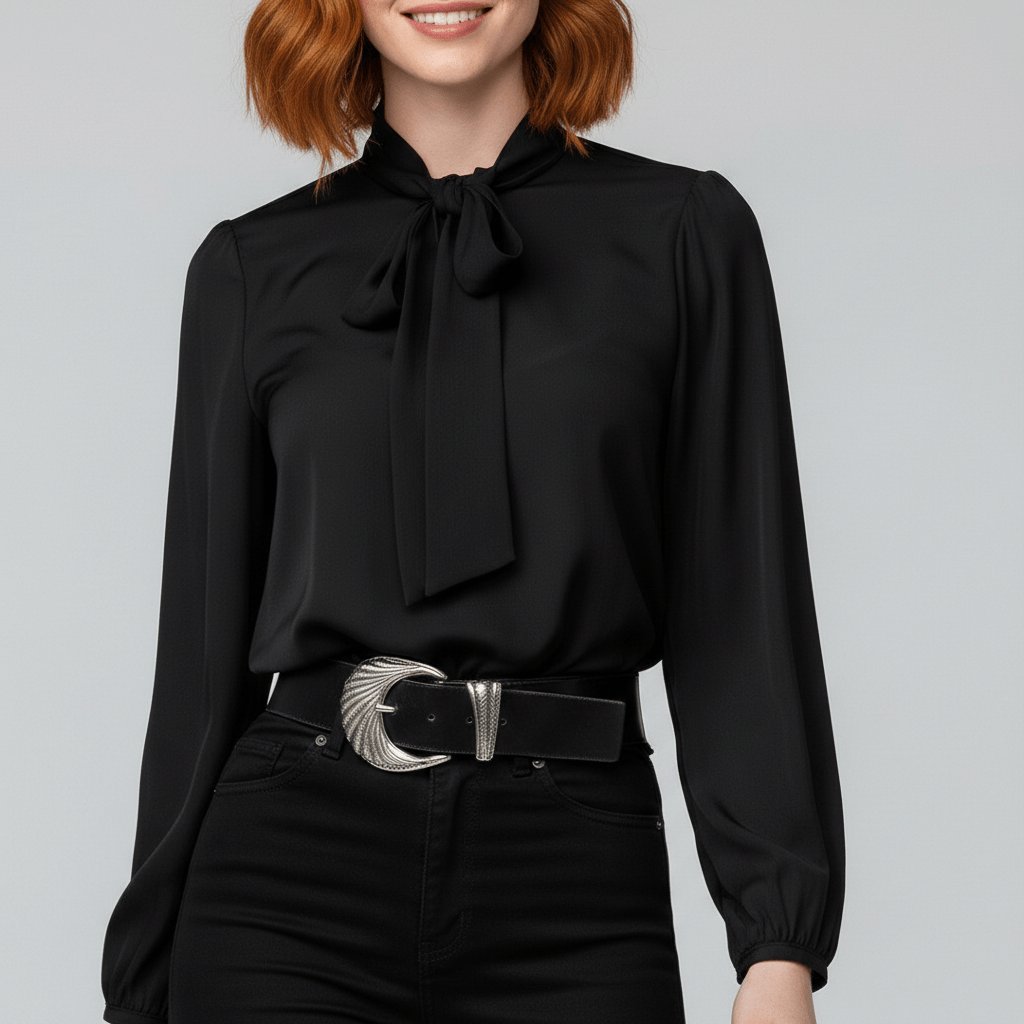 Kayleigh | Bequeme und elegante Langarmbluse mit Schleife 9
