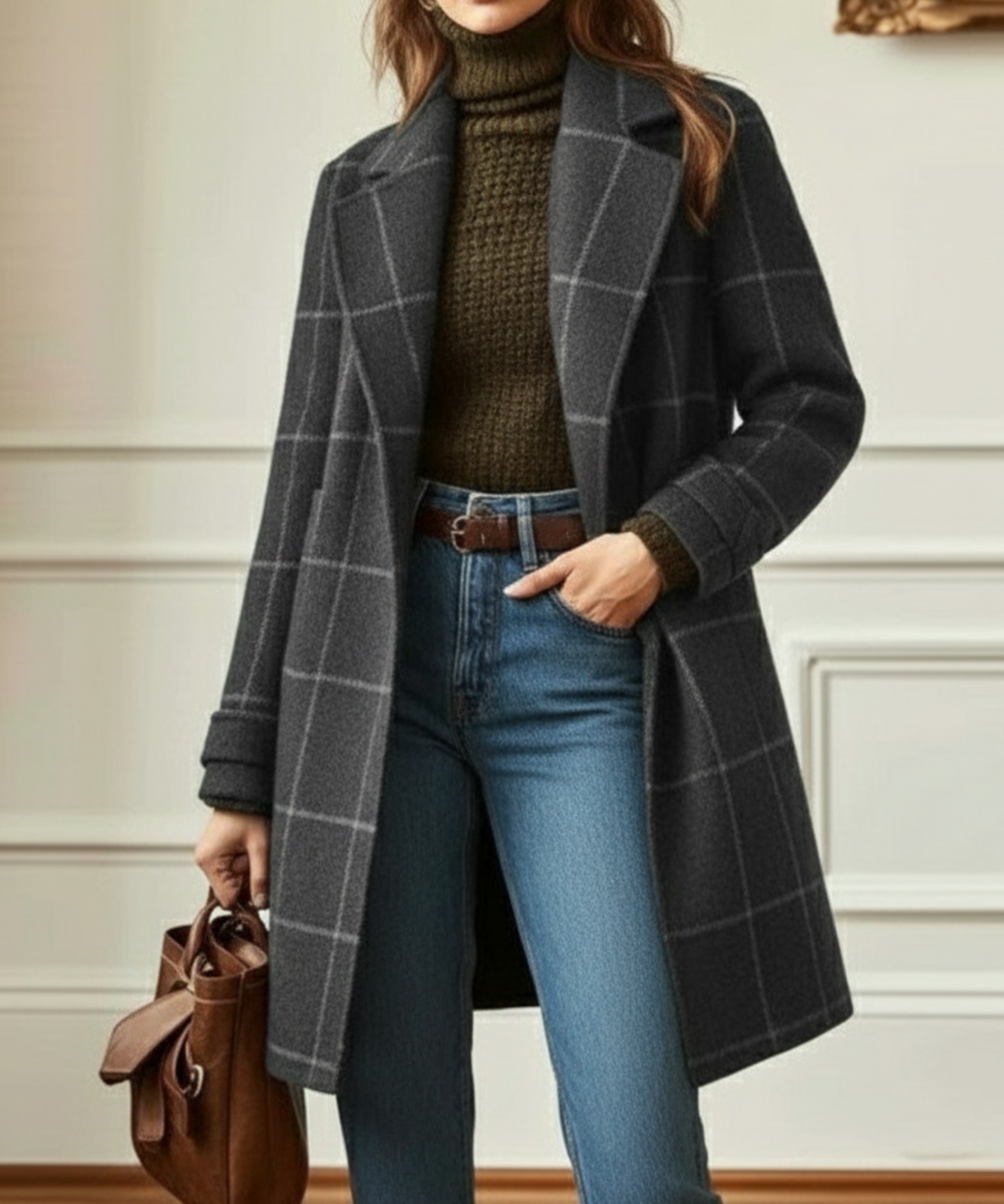 Kendra | Eleganter, Warm & Stilvoller Langer Damen Mantel für den Winter 2