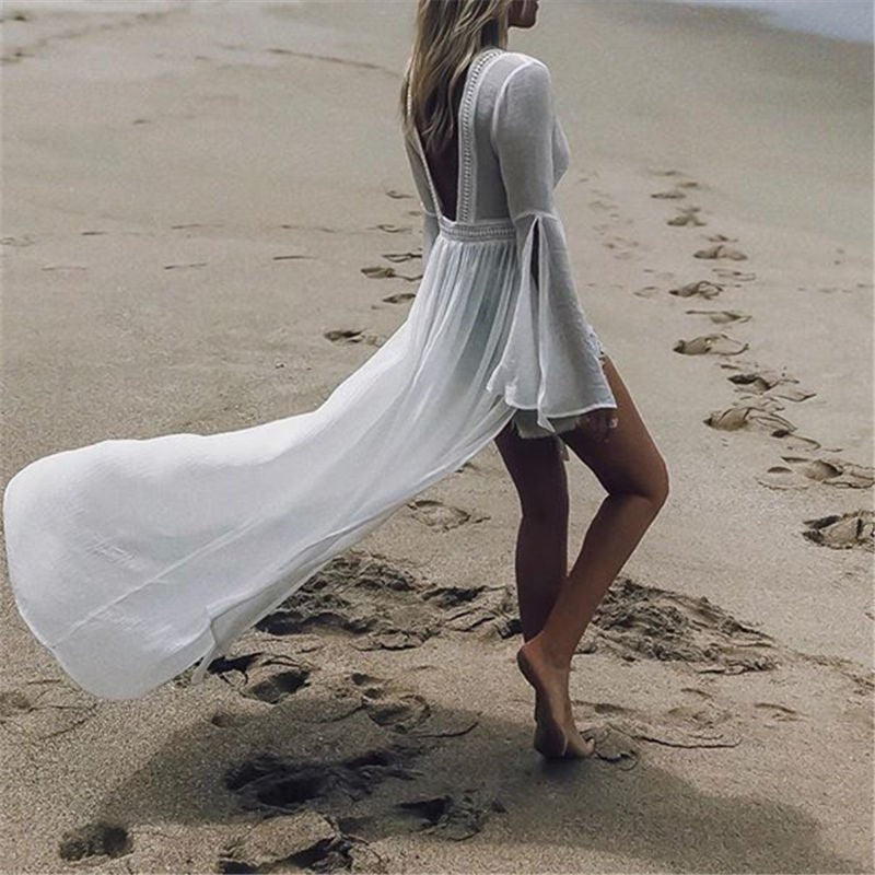 Laura | Elegantes und fließendes Maxikleid mit offenem Rücken 2