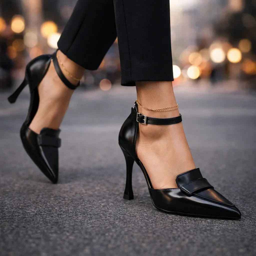 Lavinia | Elegante Damen-Absätze mit Knöchelriemen & Spitzem Zehendesign 2