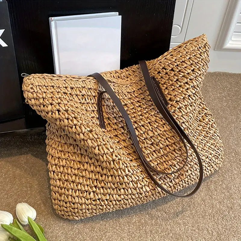 Leonie | Übergroße Schultertasche aus gewebtem Stroh 5