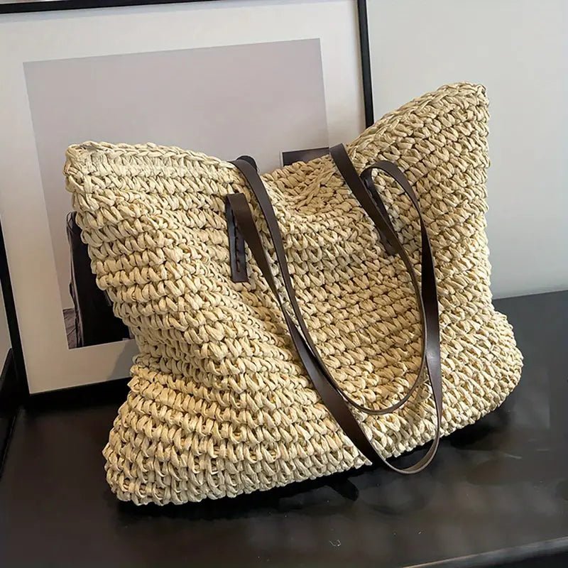 Leonie | Übergroße Schultertasche aus gewebtem Stroh 7