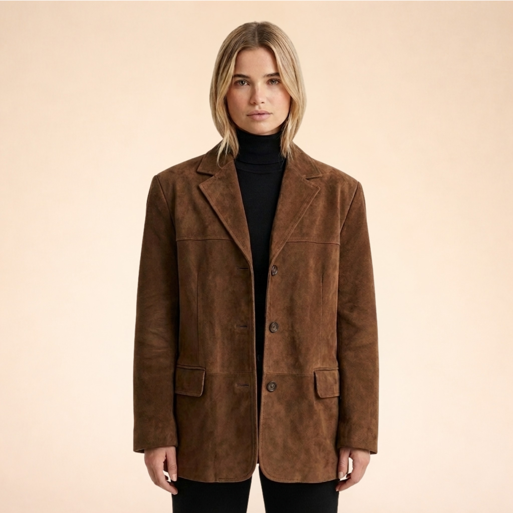 Livia | Damenmantel – Eleganter, Schwarzer Langer Mantel für Herbst 8