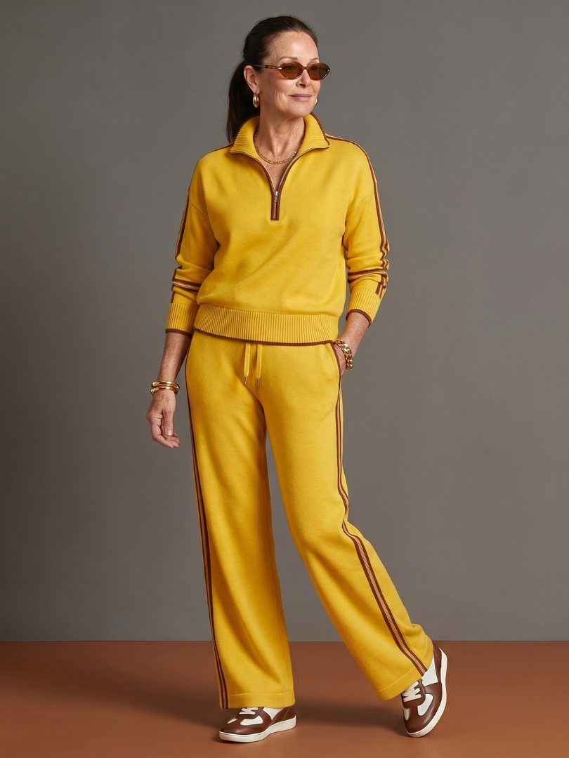 Lorenzo | Weiches, Bequemes Damen Set mit Langärmeligem Oberteil und Weit Geschnittener Hose 4