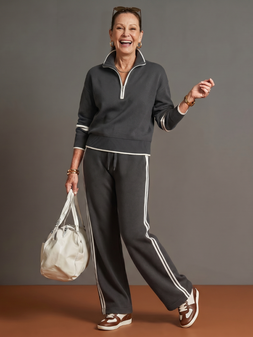 Lorenzo | Weiches, Bequemes Damen Set mit Langärmeligem Oberteil und Weit Geschnittener Hose 8