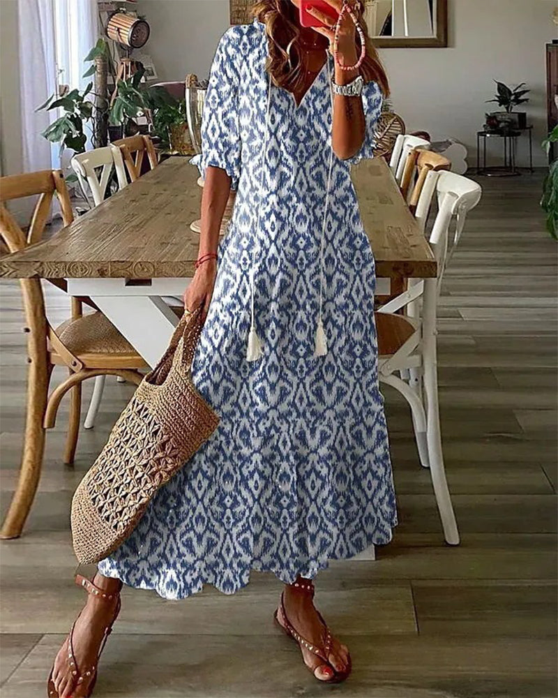 Luna | Boho-Maxikleid mit Print 0