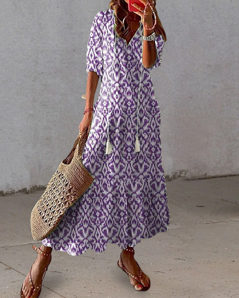 Luna | Boho-Maxikleid mit Print 3