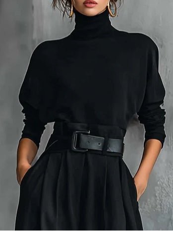 Luna | Eleganter Damen Overall – Festlicher, Atmungsaktiver Rollkragen mit Gürtel 2
