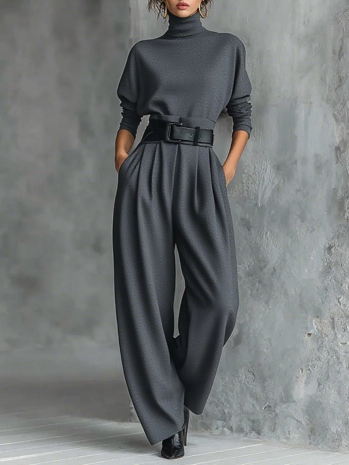 Luna | Eleganter Damen Overall – Festlicher, Atmungsaktiver Rollkragen mit Gürtel 6