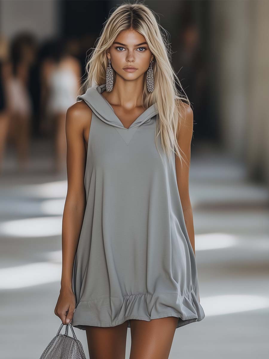 Lyralei | Lässiges, Ärmelloses Damenkleid mit Kapuze – Bequem und Stilvoll für Sommertage 1