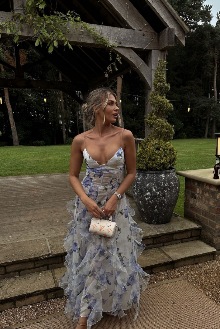 Maja | Hochzeitsgästekleid Blumenmuster Elegant Fließend 5