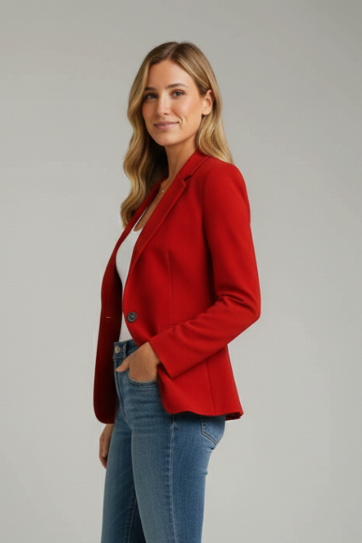 Marisol | Eleganter Langblazer Damen – Schwarz mit Fallendem Revers und Langen Ärmeln 2