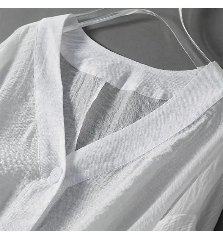 Maya | Atmungsaktive, Elegante Damenbluse mit Fledermausärmeln aus Baumwoll-Leinen 1