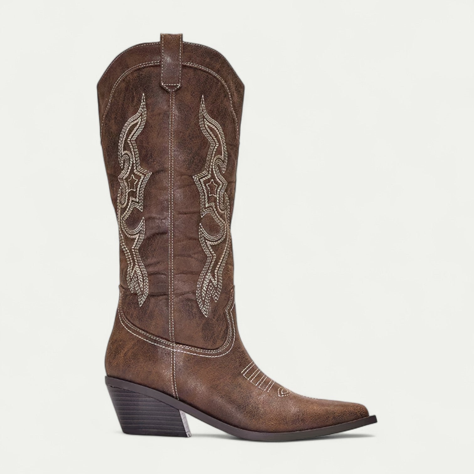 Mella | Westernstiefel Damen Wadenhoch Spitz Elegant Komfort Fit 2