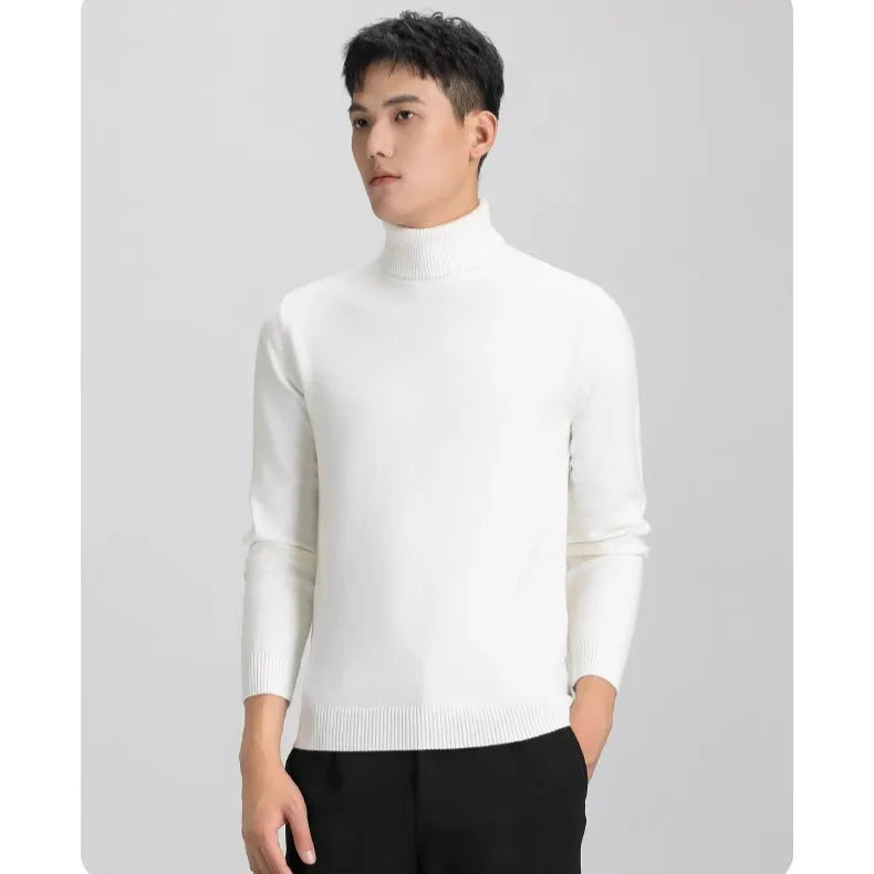 Feinstrick Rollkragenpullover mit Rippkragen