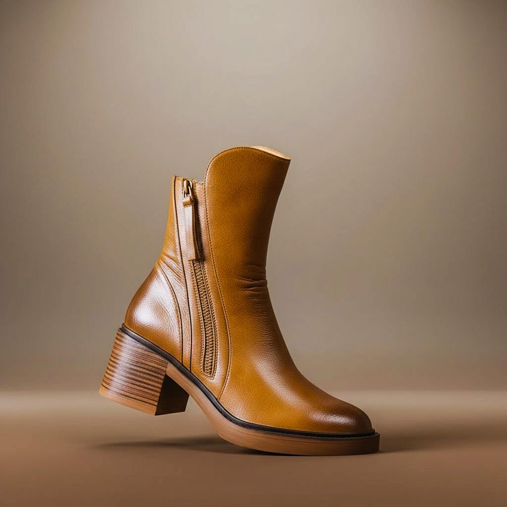 Mia | Elegante und stylische Lederstiefeletten 0