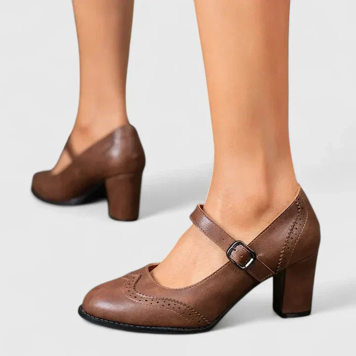 Mira | Elegante & Bequeme On Schuhe Damen Mary-Jane mit Blockabsatz 7