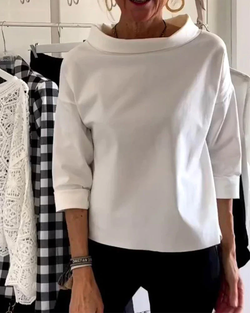 Mira | Festliche Oberteile Damen Elegant 3/4-Ärmel Entspannt 3