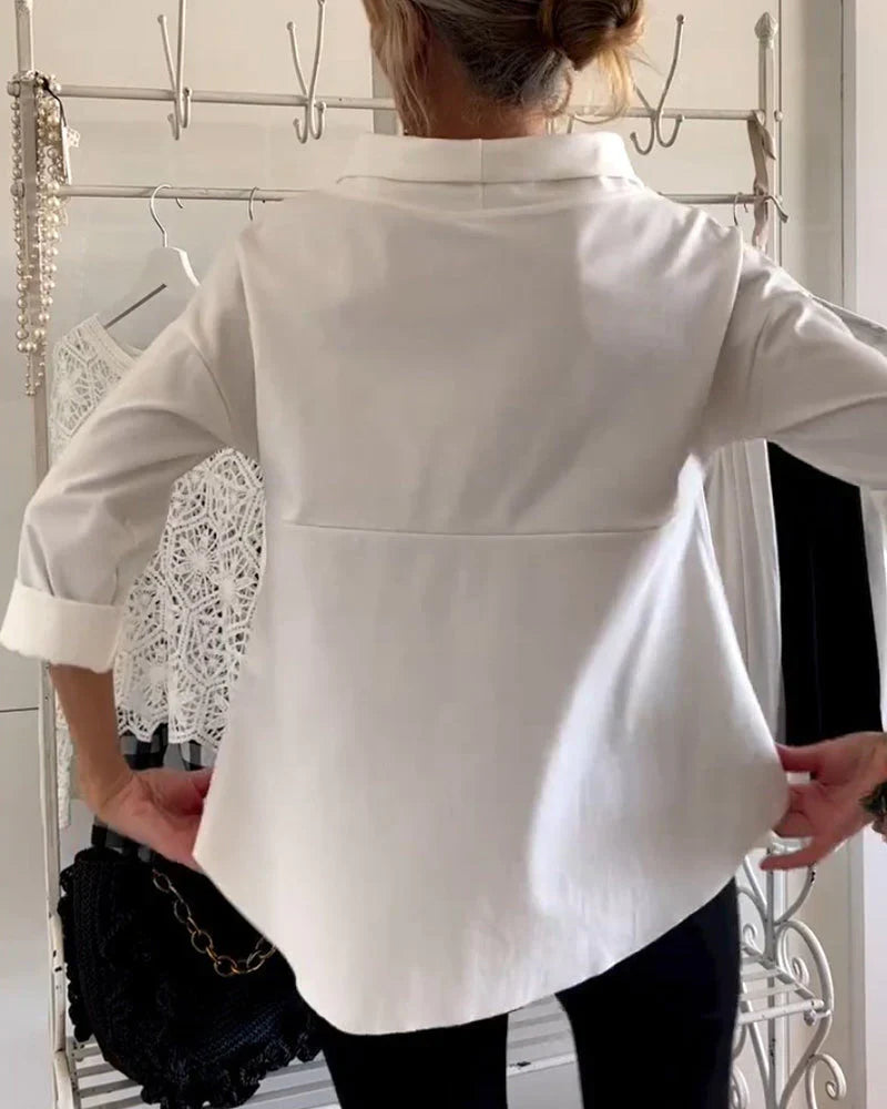 Mira | Festliche Oberteile Damen Elegant 3/4-Ärmel Entspannt 5