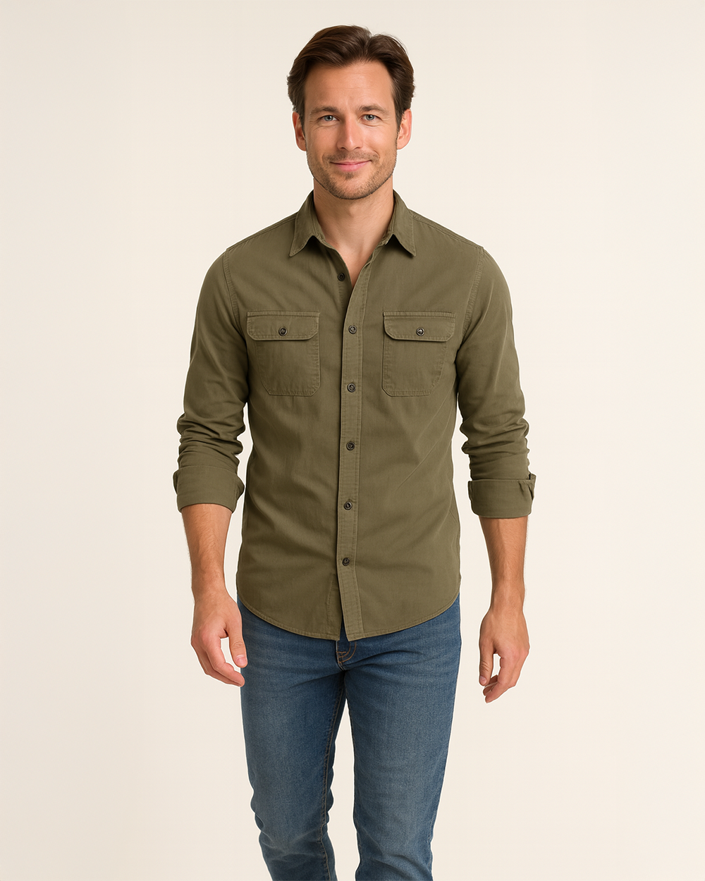 Slim Fit Freizeithemd mit Brusttaschen